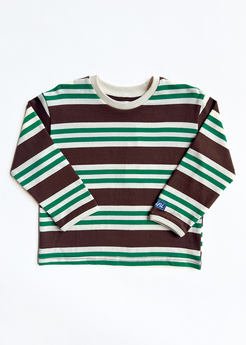 Striped Heavyweight Long Sleeve Tee - Green