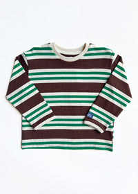 Striped Heavyweight Long Sleeve Tee - Green