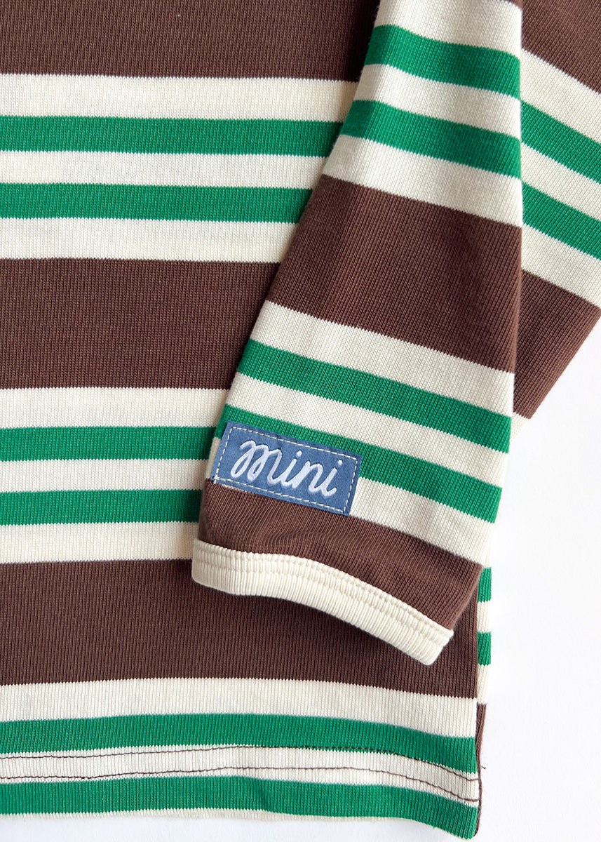 Striped Heavyweight Long Sleeve Tee - Green