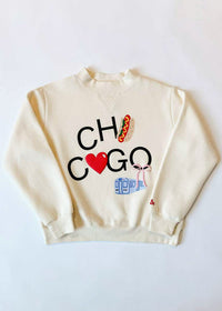 Chicago Love Mock Neck Sweatshirt - Cream