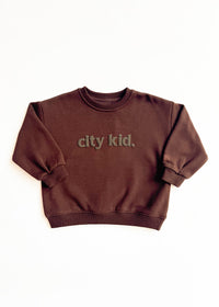 City Kid Oversized Sweatshirt - Mocha