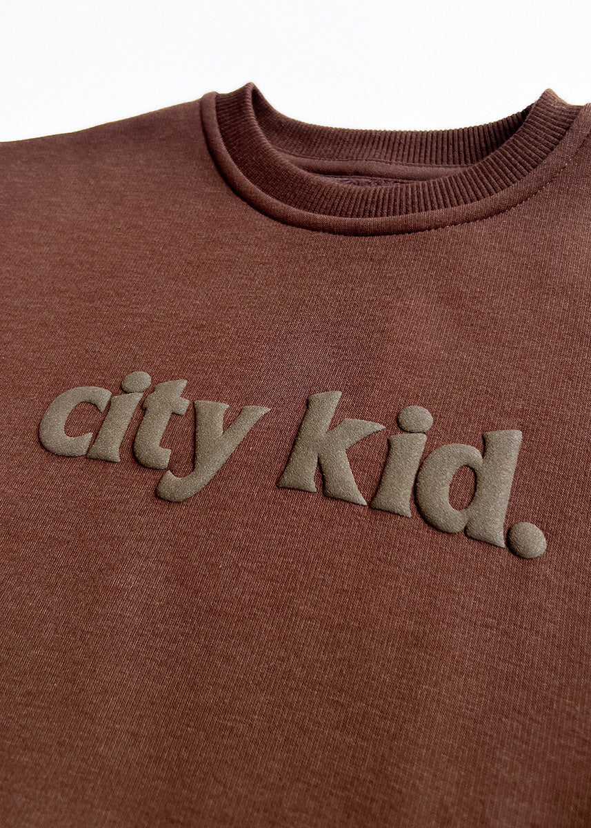 City Kid Oversized Sweatshirt - Mocha