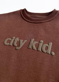 City Kid Oversized Sweatshirt - Mocha