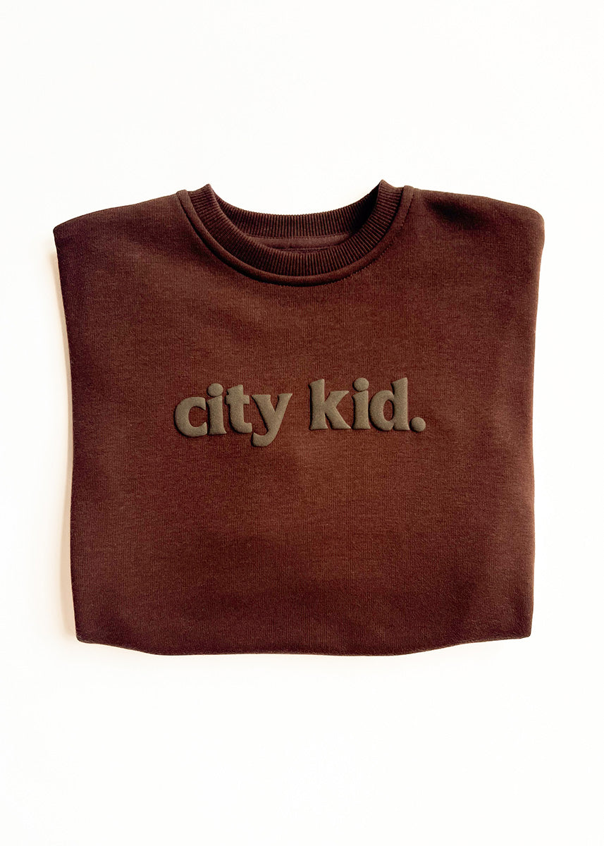 City Kid Oversized Sweatshirt - Mocha