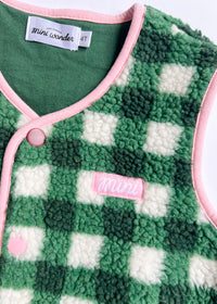 Fleece Vest - Green Check