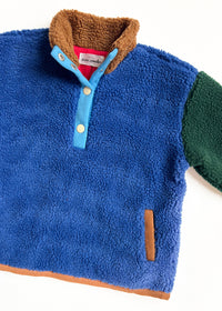 Color Block Fleece Pullover - Blue