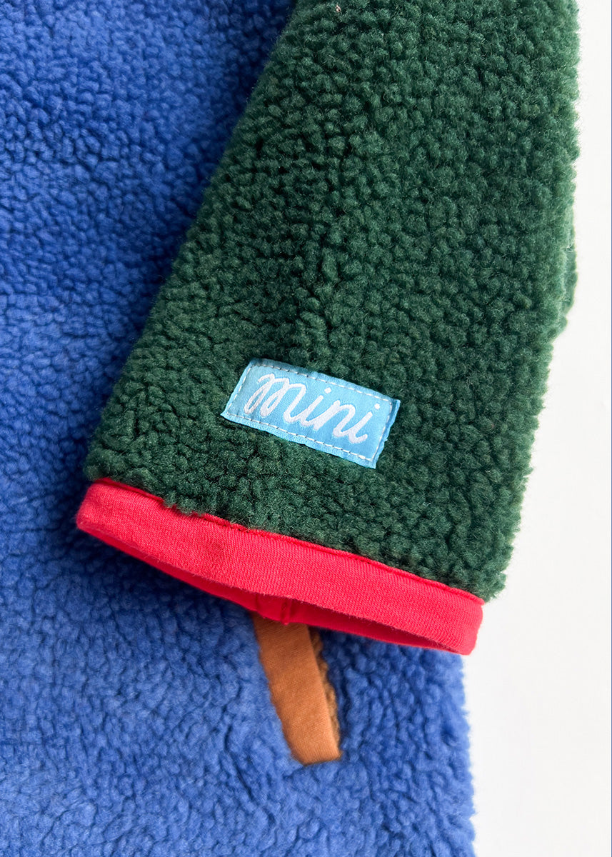 Color Block Fleece Pullover - Blue