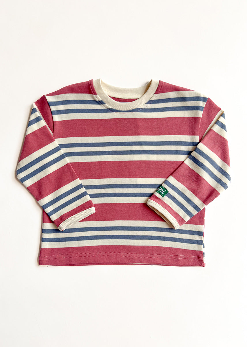 Striped Heavyweight Long Sleeve Tee - Pink