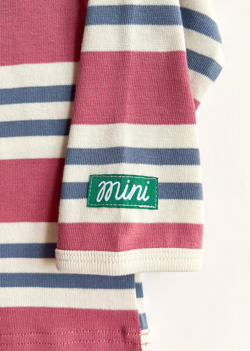 Striped Heavyweight Long Sleeve Tee - Pink