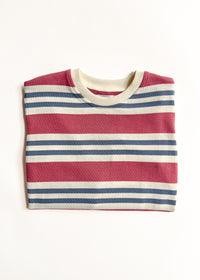 Striped Heavyweight Long Sleeve Tee - Pink