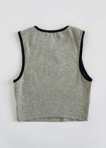 USA Rib Crop Tank Top - Heather Grey