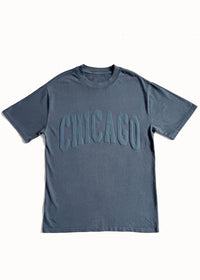 Chicago Collegiate Puff Unisex Tee - Washed Navy