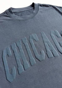 Chicago Collegiate Puff Unisex Tee - Washed Navy