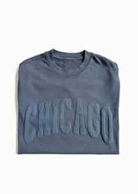 Chicago Collegiate Puff Unisex Tee - Washed Navy