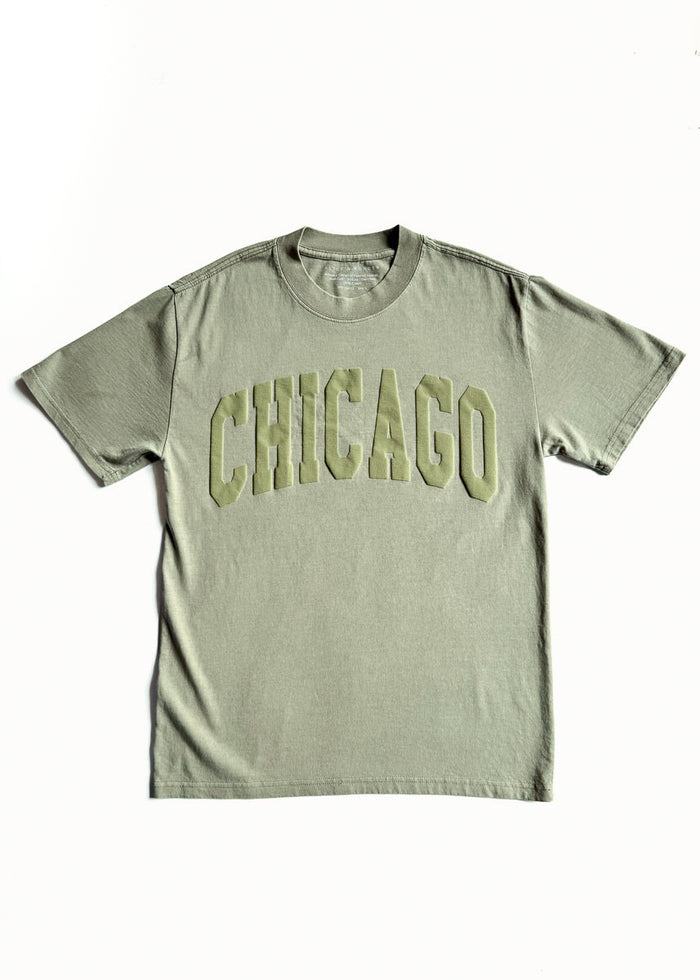 Chicago Collegiate Puff Tee - Washed Thyme