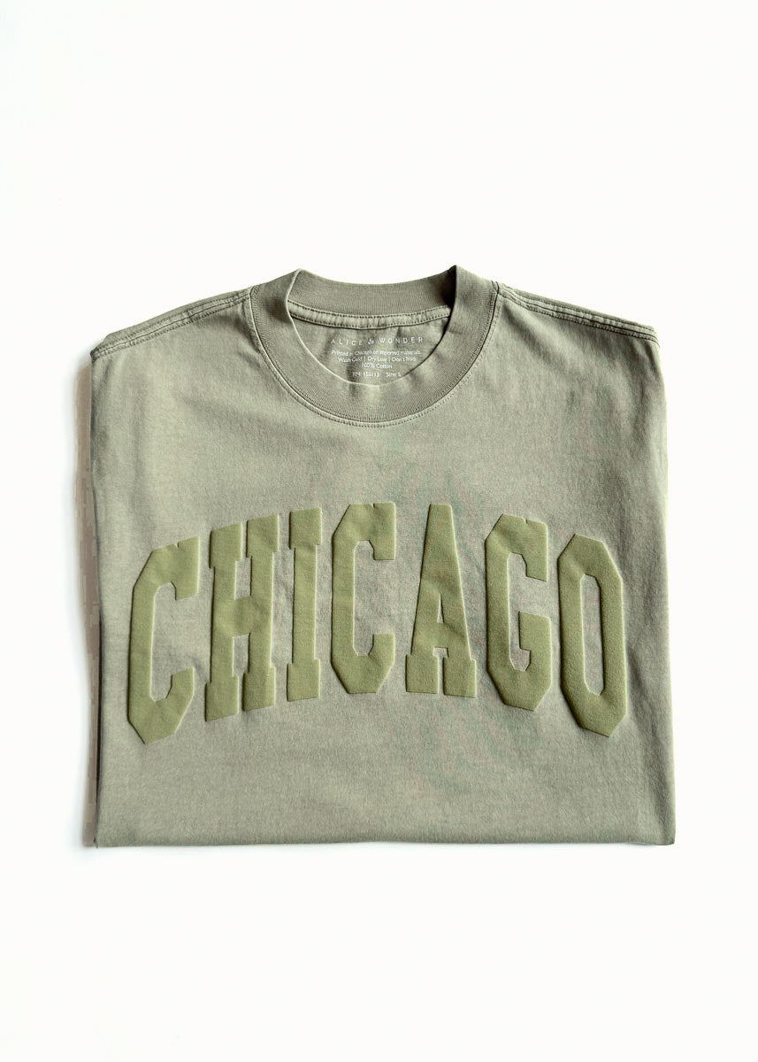 Chicago Collegiate Puff Tee - Washed Thyme
