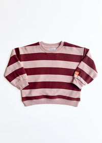Striped Sweatshirt - Burgundy & Pink