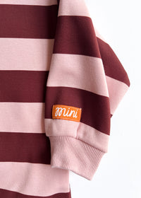 Striped Sweatshirt - Burgundy & Pink