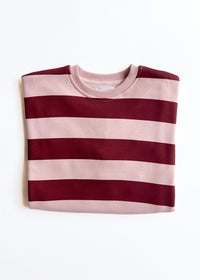 Striped Sweatshirt - Burgundy & Pink