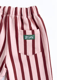 Striped French Terry Pant - Pink & Burgundy