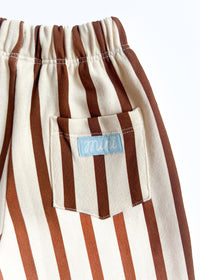Striped French Terry Pant - Cream & Rust