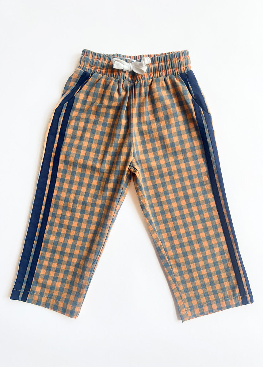 Gingham Stripe Pant - Blue & Orange