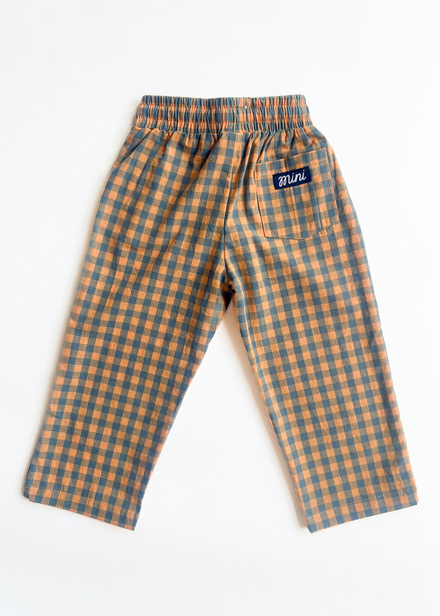 Gingham Stripe Pant - Blue & Orange