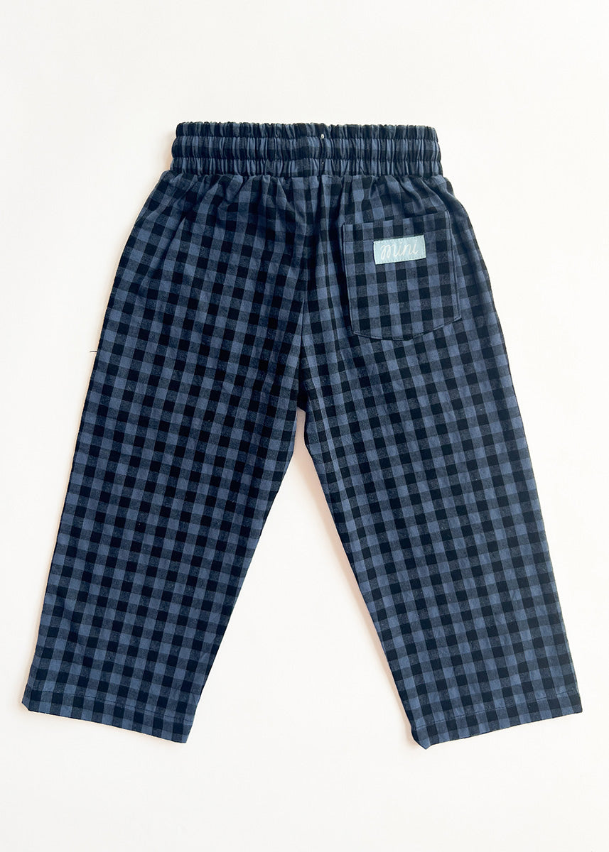 Gingham Stripe Pant - Blue & Black