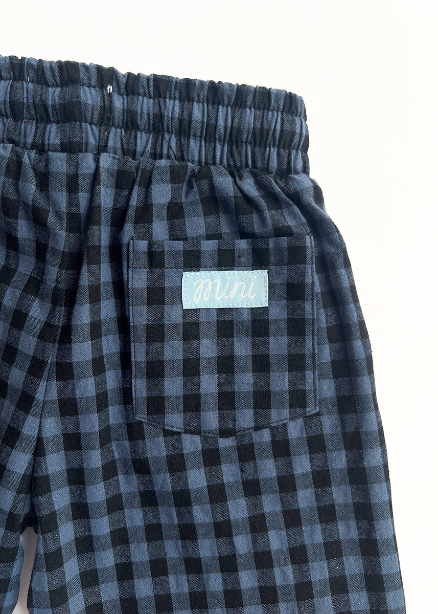 Gingham Stripe Pant - Blue & Black