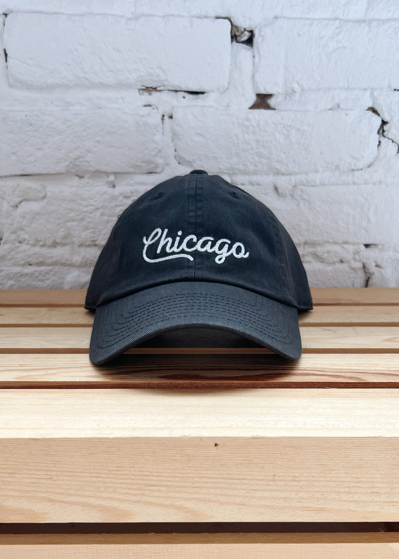 Chicago Chainstitch Dad Hat - Charcoal