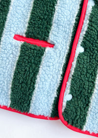 Striped Printed Fleece Jacket