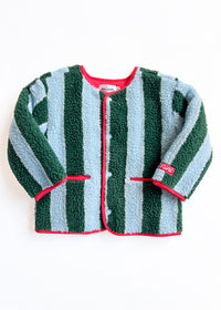 Striped Printed Fleece Jacket