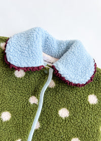 Polka Dot Printed Fleece Jacket
