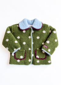 Polka Dot Printed Fleece Jacket