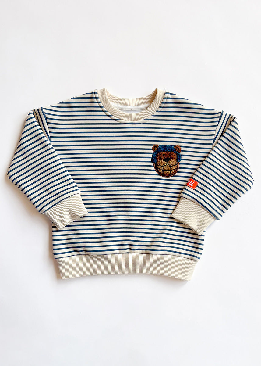 Mr. Bear Patch Stripe Sweatshirt