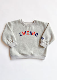 Sweet Home Chicago Oversized Sweatshirt - Orange & Navy