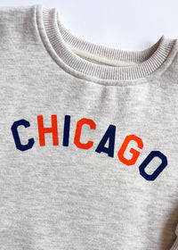 Sweet Home Chicago Oversized Sweatshirt - Orange & Navy