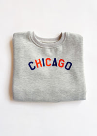 Sweet Home Chicago Oversized Sweatshirt - Orange & Navy