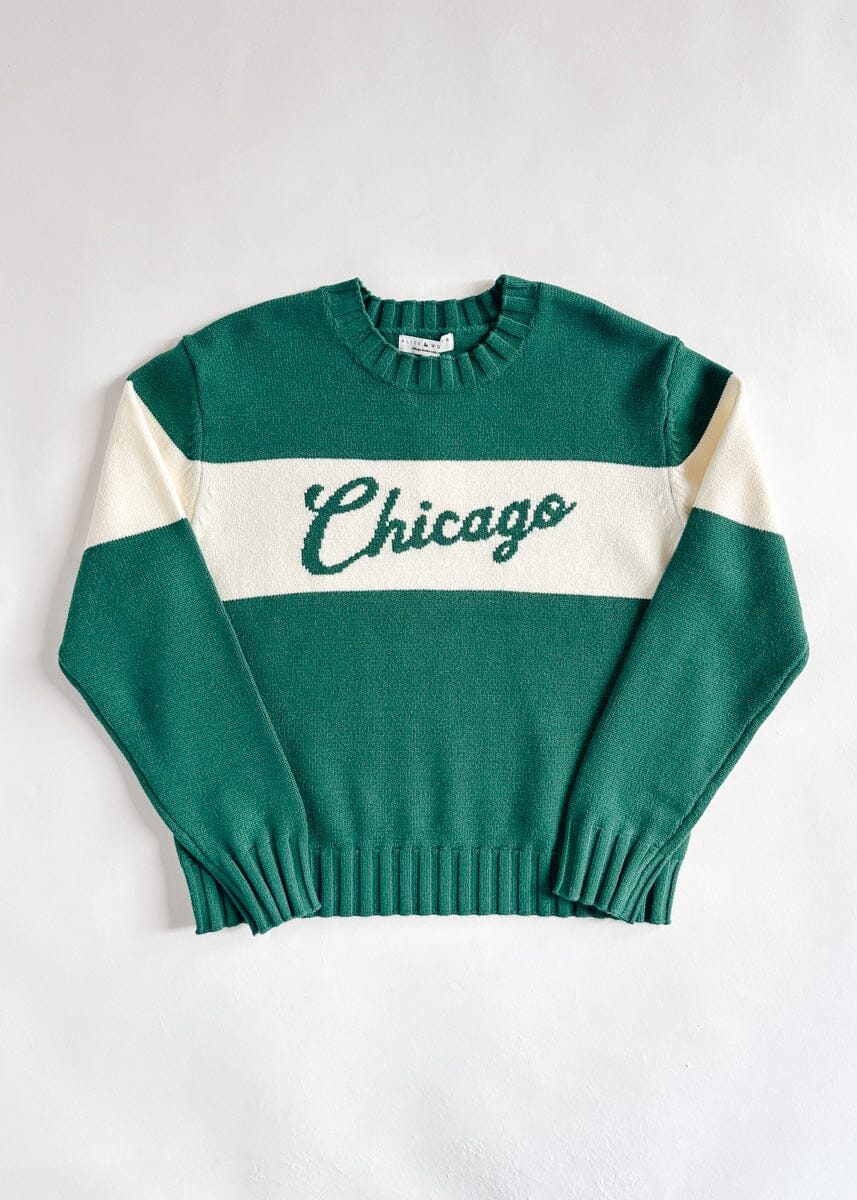 Chicago Collegiate Cursive Sweater - Green