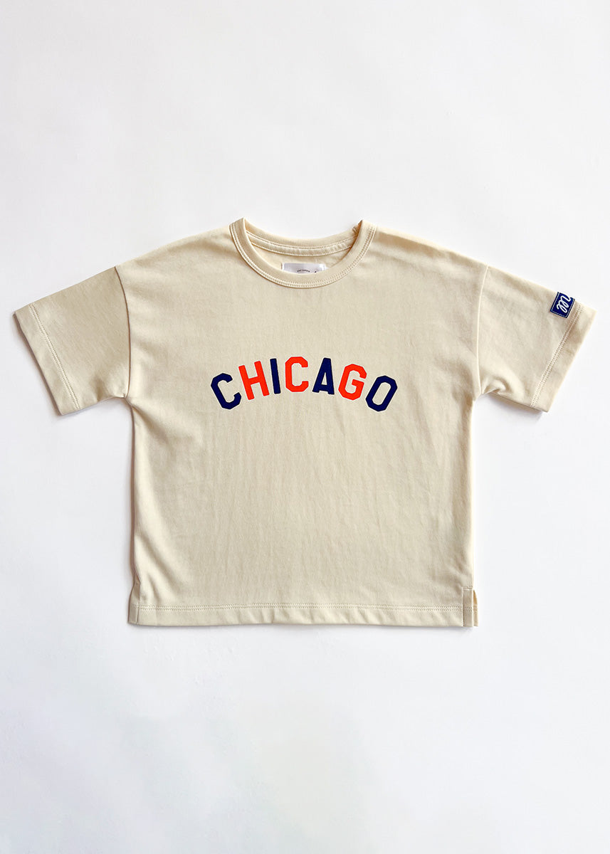 Sweet Home Chicago Oversized Tee - Orange & Navy