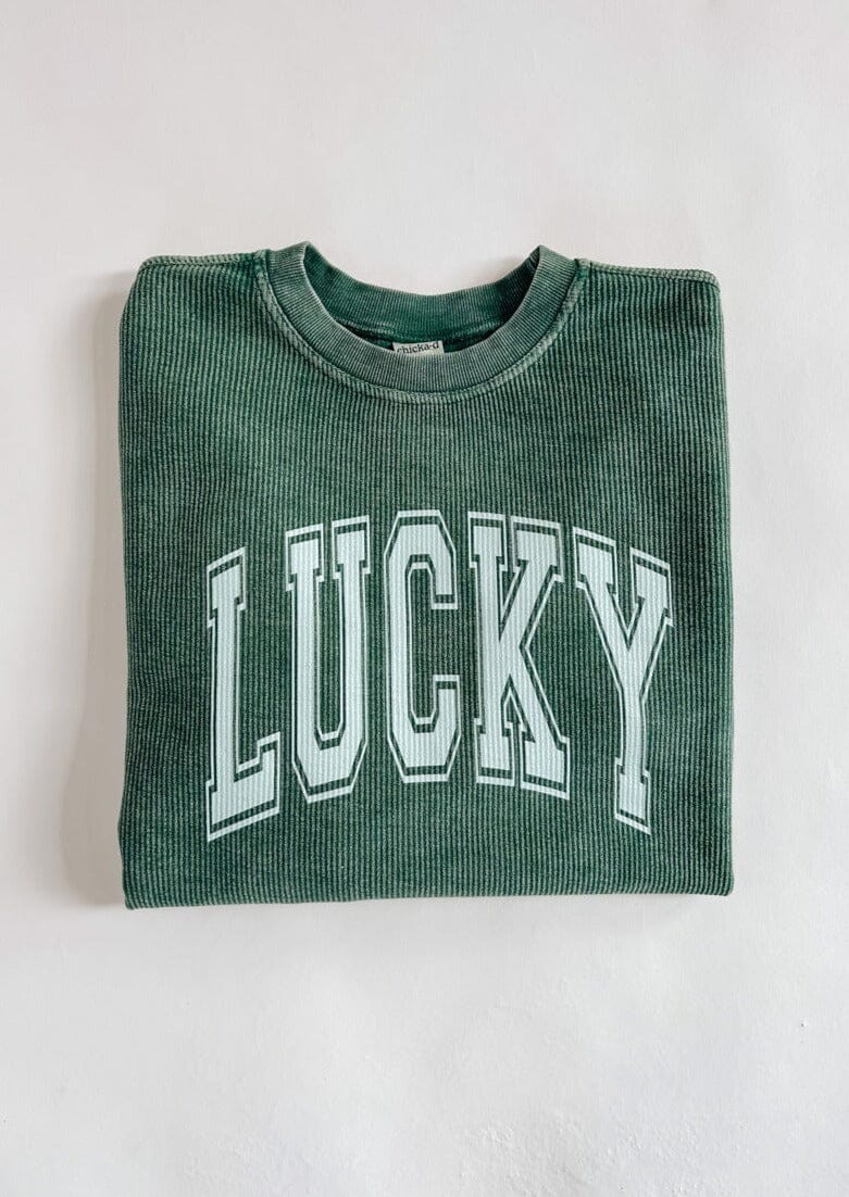 Lucky Collegiate Cord Sweatshirt - Evergreen