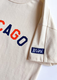 Sweet Home Chicago Oversized Tee - Orange & Navy