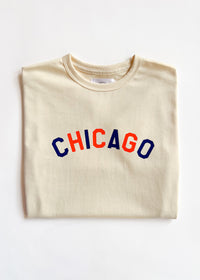 Sweet Home Chicago Oversized Tee - Orange & Navy