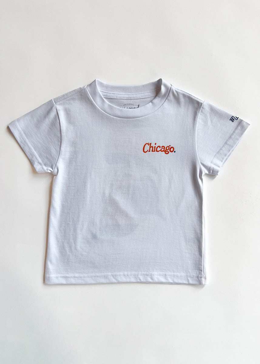 Chicago Hat Stack Toddler Tee - White