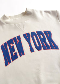 New York Collegiate Puff Mock Neck Sweatshirt - Blue & Orange