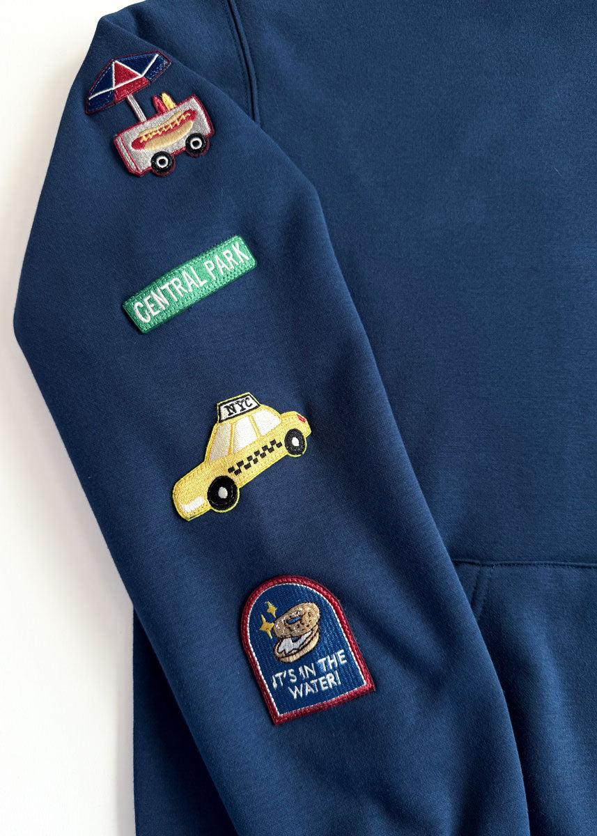 New York Icons Patch Hoodie - Navy