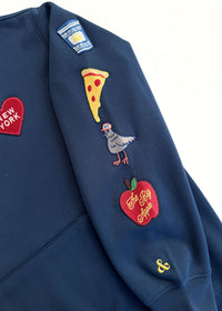 New York Icons Patch Hoodie - Navy