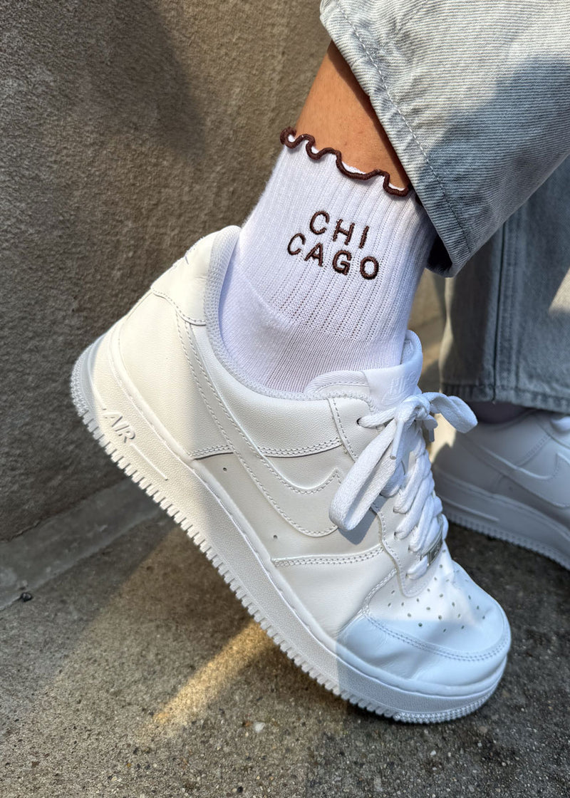 Chicago Ruffle Crew Sock - Espresso