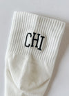 Chi Embroidered Crew Sock - Black