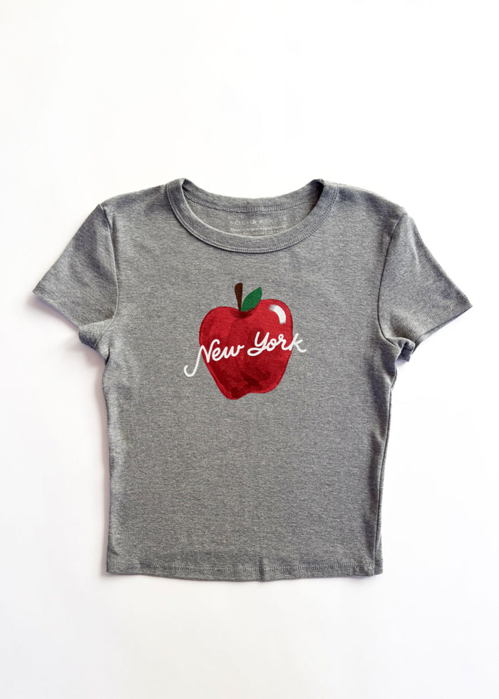 The Big Apple Baby Tee - Heather Grey